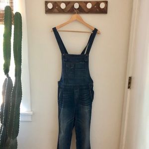 Free People Washed Denim Overalls in Brady Wash 31
